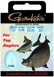 Gamakatsu witvis onderlijn 22 cm Haak 1310B