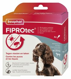 Beaphar FiproTec hond spot-on 10-20kg 4 pipetten