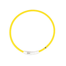 USB Led Verlichtingshalsband geel 30-70 cm