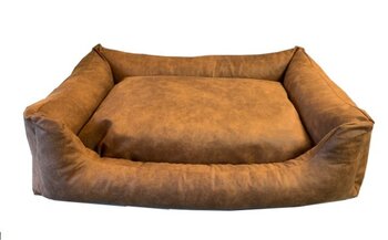 Lobbes hondenmand leatherlook cognac