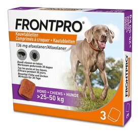 Frontpro hond 25-50 kg tegen vlooien en teken 3 tabletten