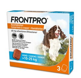 Frontpro hond 10-25 kg, pil doodt vlooien en teken 3 tabletten