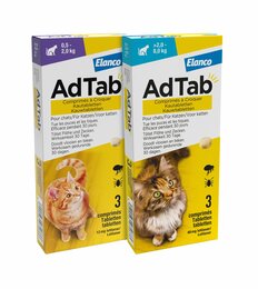 AdTab Kauwtablet voor katten tegen vlooien en teken