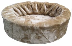 Honden bontmand taupe 70 cm