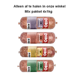 Dibo mix pakket 4 x 500 gram – Complete Diepvriesvoeding Volwassen Hond